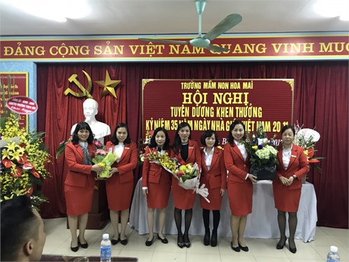 Trường mầm non  Hoa Mai tổ chức mít tinh kỷ niệm 35 năm ngày nhà giáo Việt Nam 20/11
